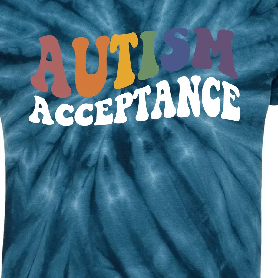 Autism Awareness Acceptance Retro Kids Tie-Dye T-Shirt