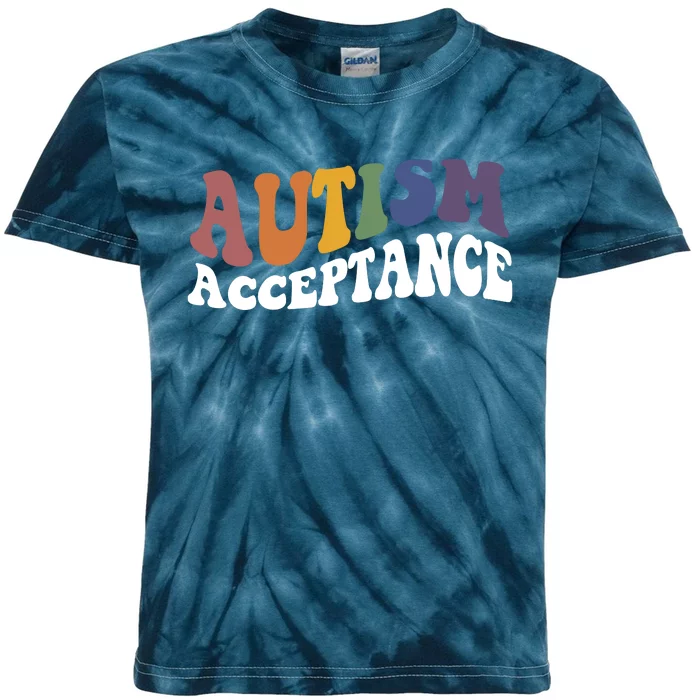 Autism Awareness Acceptance Retro Kids Tie-Dye T-Shirt