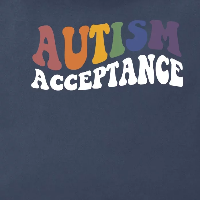 Autism Awareness Acceptance Retro Zip Tote Bag