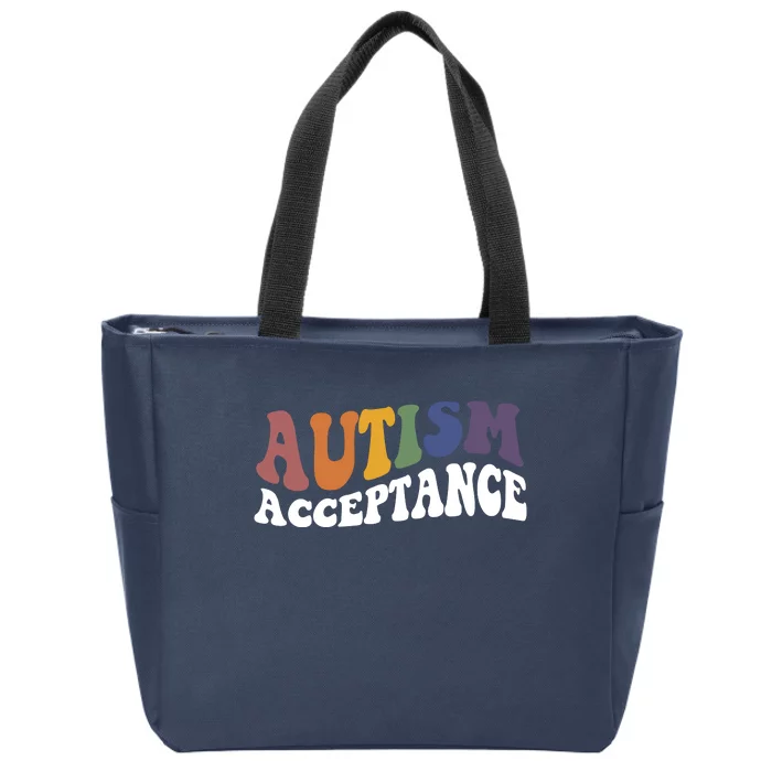 Autism Awareness Acceptance Retro Zip Tote Bag