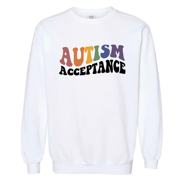 Autism Awareness Acceptance Retro Garment-Dyed Sweatshirt