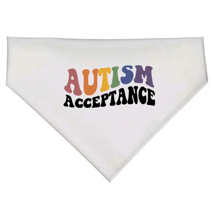 Autism Awareness Acceptance Retro USA-Made Doggie Bandana