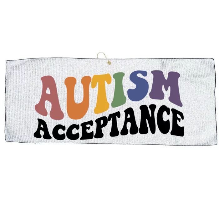 Autism Awareness Acceptance Retro Large Microfiber Waffle Golf Towel