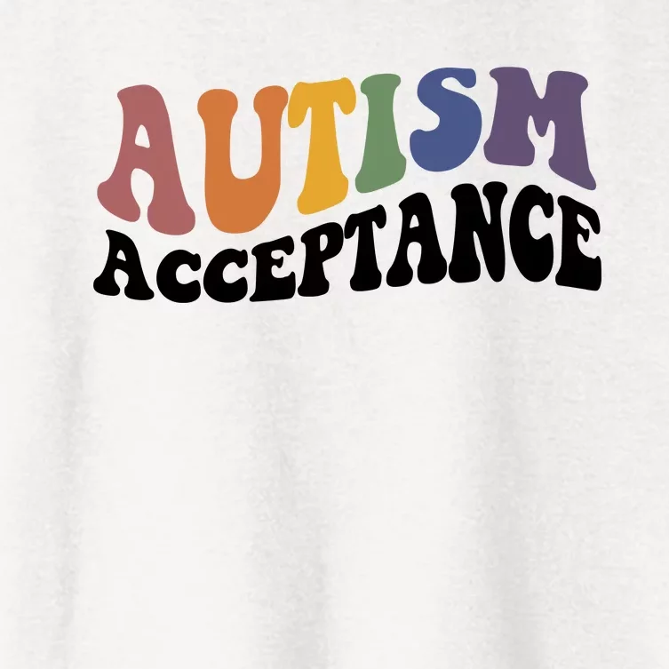 Autism Awareness Acceptance Retro Women's Crop Top Tee