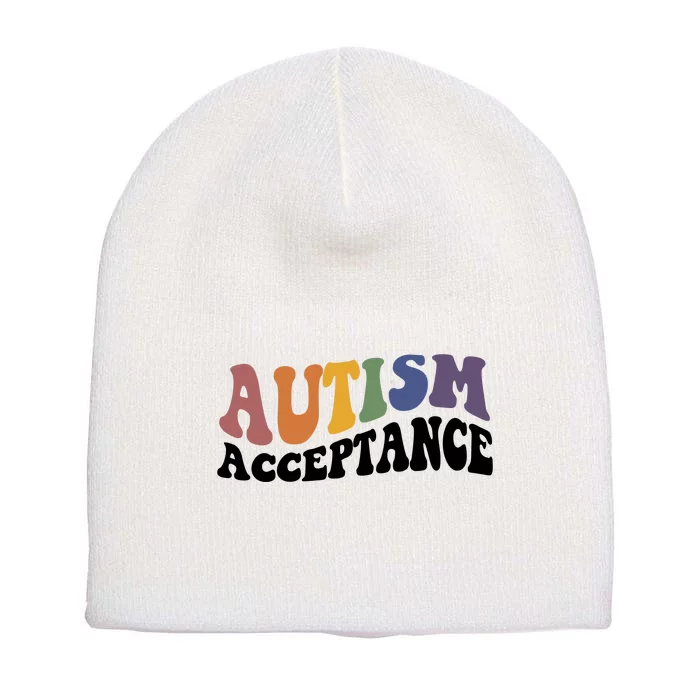 Autism Awareness Acceptance Retro Short Acrylic Beanie