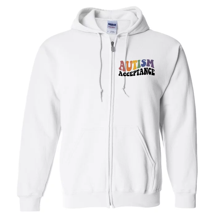 Autism Awareness Acceptance Retro Full Zip Hoodie