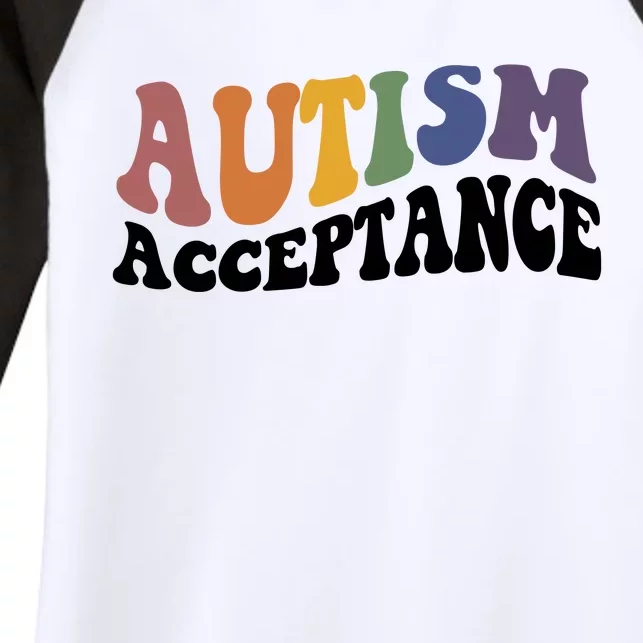 Autism Awareness Acceptance Retro Women's Tri-Blend 3/4-Sleeve Raglan Shirt