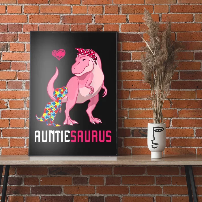 Auntiesaurus Autism Awareness Auntie Saurus Family Poster