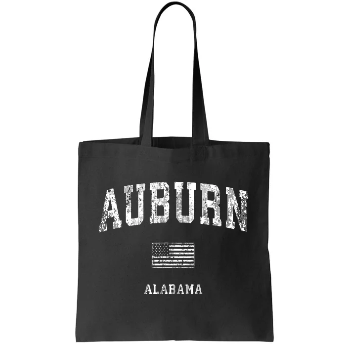 Auburn Alabama Al Vintage American Flag Tote Bag