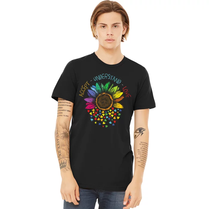 Autism Awareness Accept Understand Love ASD Rainbow Flower Premium T-Shirt