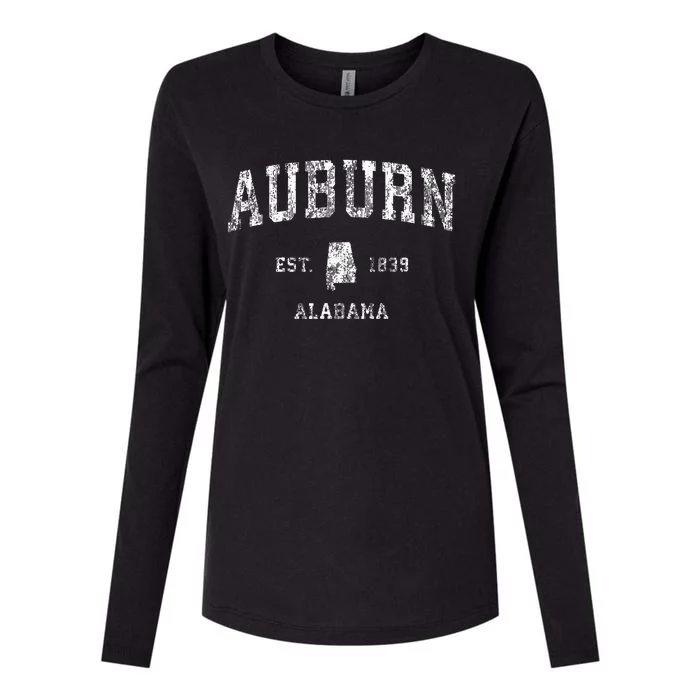 Auburn Alabama Al Vintage Athletic Sports Design Womens Cotton Relaxed Long Sleeve T-Shirt