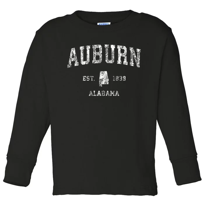 Auburn Alabama Al Vintage Athletic Sports Design Toddler Long Sleeve Shirt