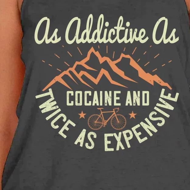 As Addictive As Cocaine And Twice As Expensive Mountain Biking Women's Knotted Racerback Tank