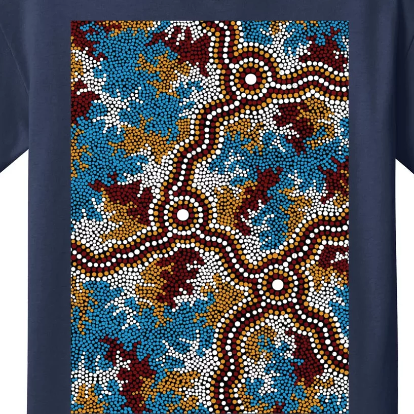 Aboriginal Art Authentic Wetland Dreaming Kids T-Shirt