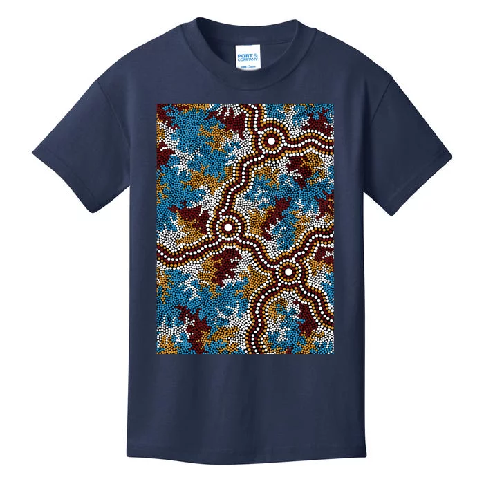 Aboriginal Art Authentic Wetland Dreaming Kids T-Shirt