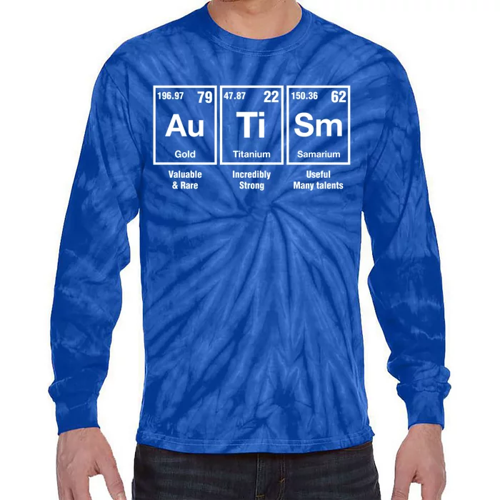 Autism Awareness Advocate Periodic Table Teacher Acceptance Gift Tie-Dye Long Sleeve Shirt