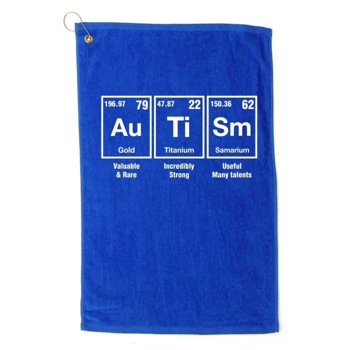 Autism Awareness Advocate Periodic Table Teacher Acceptance Gift Platinum Collection Golf Towel