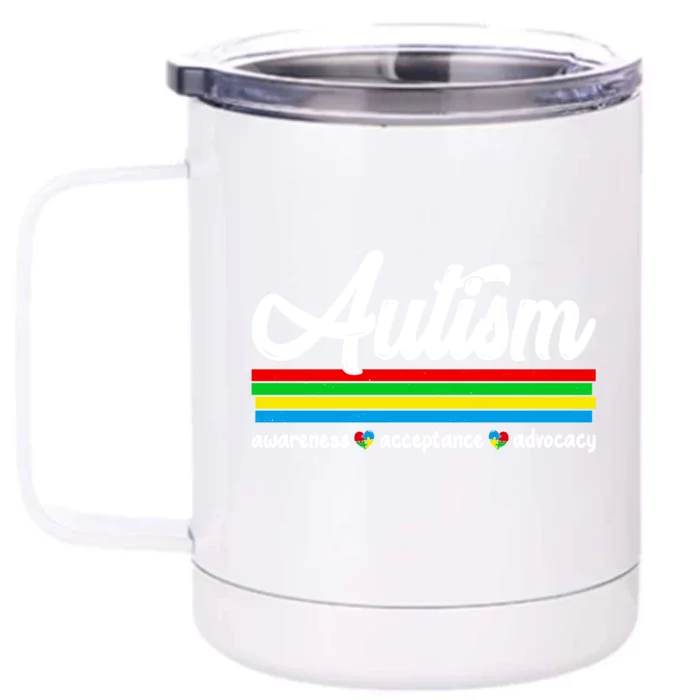 Autism Awareness Acceptance Advocacy Autism Awareness Month Great Gift Front & Back 12oz Stainless Steel Tumbler Cup