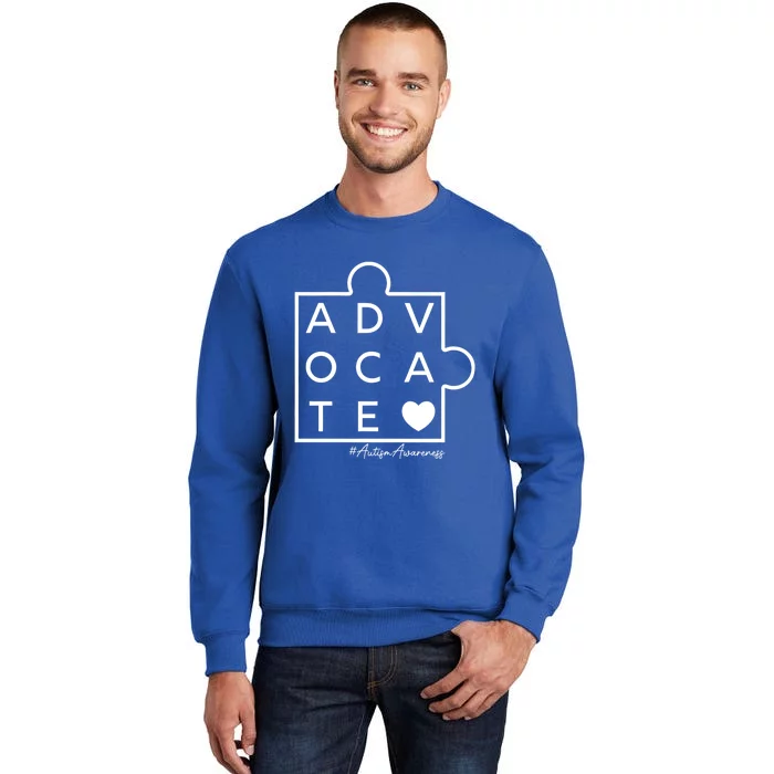 Autism Awareness Advocate Support Accept Adapt Advocate Gift Tall Sweatshirt