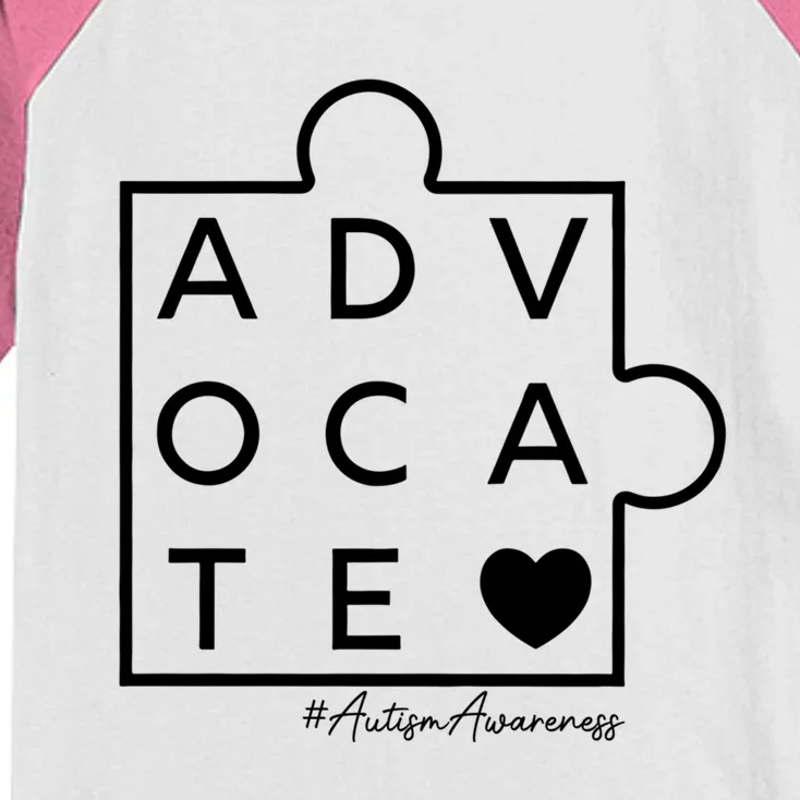 Autism Awareness Advocate Support Accept Adapt Advocate Gift Kids Colorblock Raglan Jersey