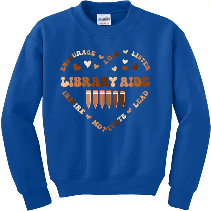 Afro African Black History Month Library Aide School Heart Great Gift Kids Sweatshirt