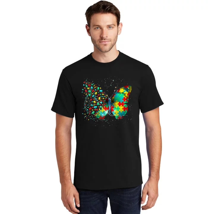 Autism Awareness Butterfly Peace Lover Gift Tall T-Shirt