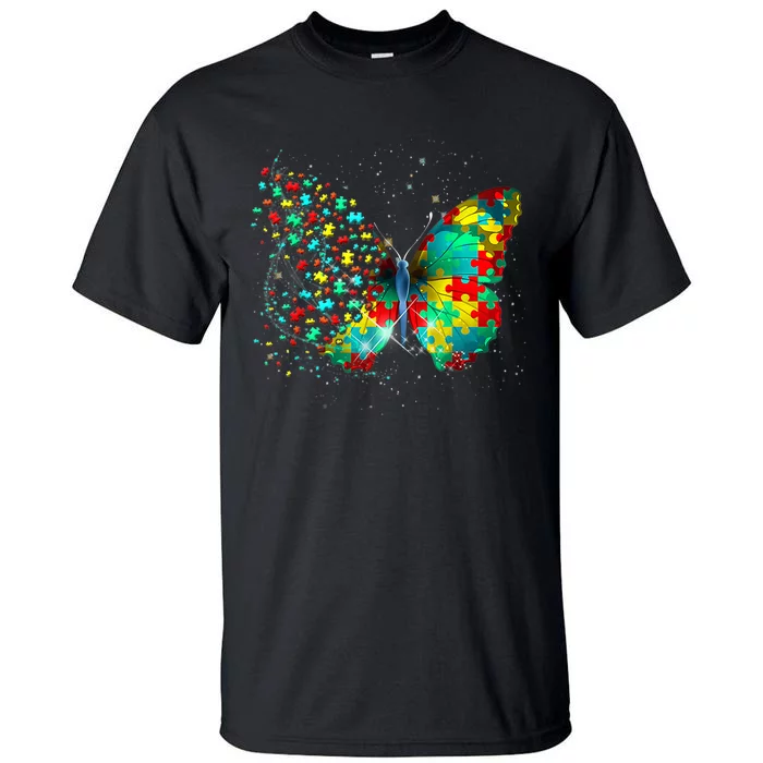 Autism Awareness Butterfly Peace Lover Gift Tall T-Shirt