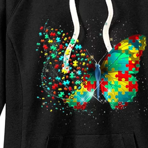 Autism Awareness Butterfly Peace Lover Gift Women's Fleece Hoodie