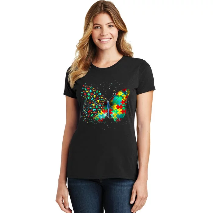 Autism Awareness Butterfly Peace Lover Gift Women's T-Shirt