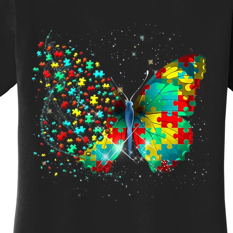 Autism Awareness Butterfly Peace Lover Gift Women's T-Shirt