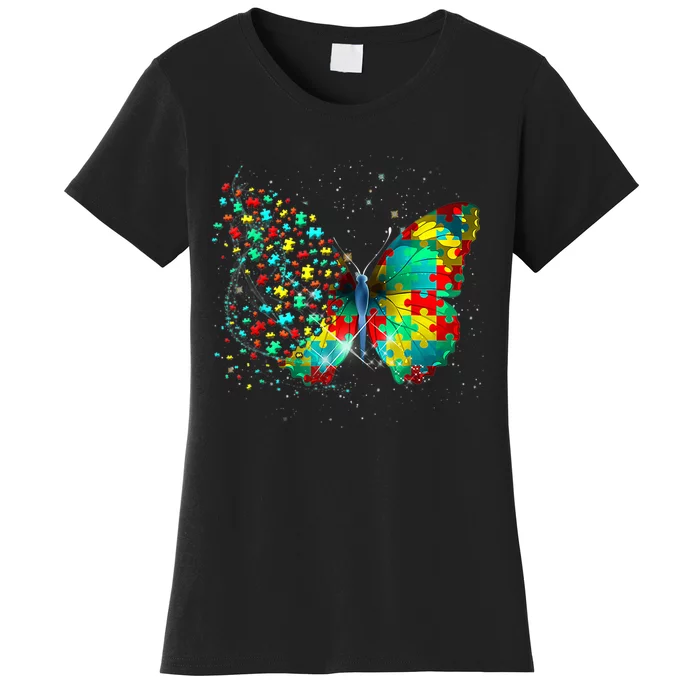 Autism Awareness Butterfly Peace Lover Gift Women's T-Shirt