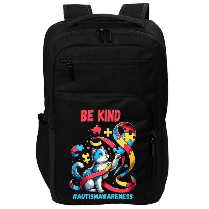 Autism Awareness Be Kind Cat Funny Gift Impact Tech Backpack