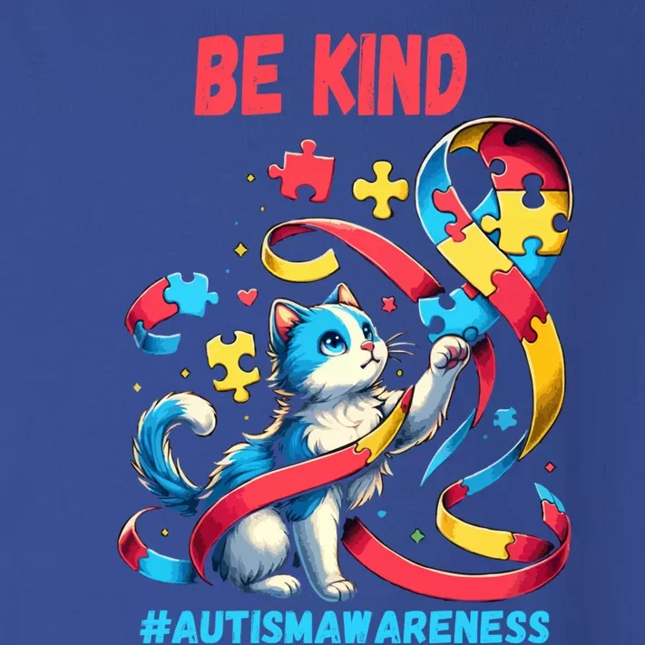 Autism Awareness Be Kind Cat Funny Gift Toddler Long Sleeve Shirt