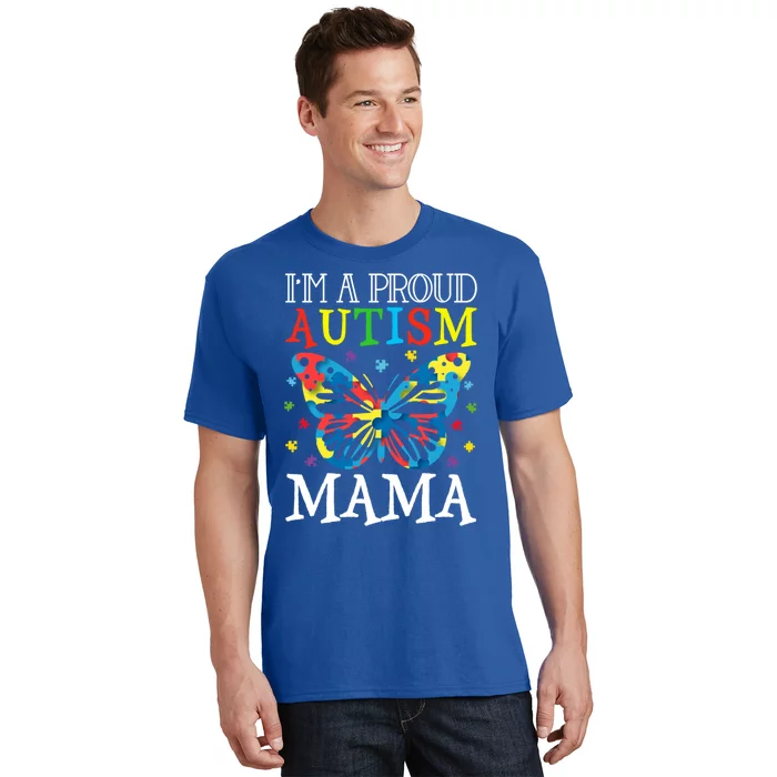 Autism Awareness Butterfly Design IM A Proud Autism Mama Gift T-Shirt