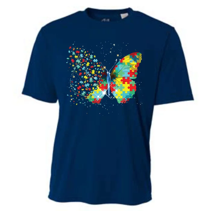 Autism Awareness Butterfly Peace Lover Gift Men Women Cooling Performance Crew T-Shirt