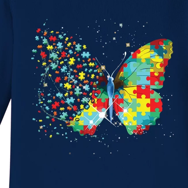 Autism Awareness Butterfly Peace Lover Gift Men Women Baby Long Sleeve Bodysuit