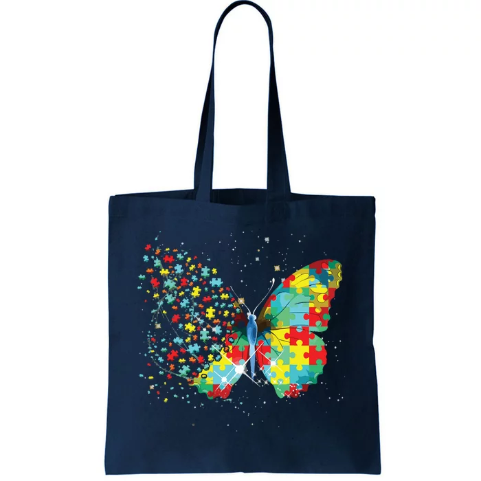 Autism Awareness Butterfly Peace Lover Gift Men Women Tote Bag