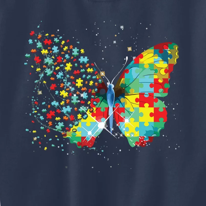 Autism Awareness Butterfly Peace Lover Gift Men Women Kids Sweatshirt