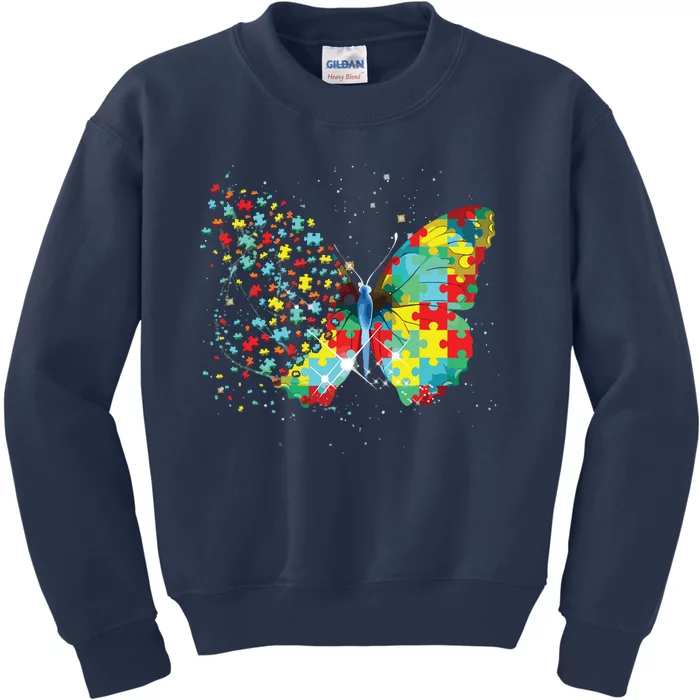 Autism Awareness Butterfly Peace Lover Gift Men Women Kids Sweatshirt