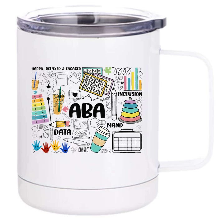 Aba Applied Behavior Analysis Bcba Behavior Analyst Autism Front & Back 12oz Stainless Steel Tumbler Cup