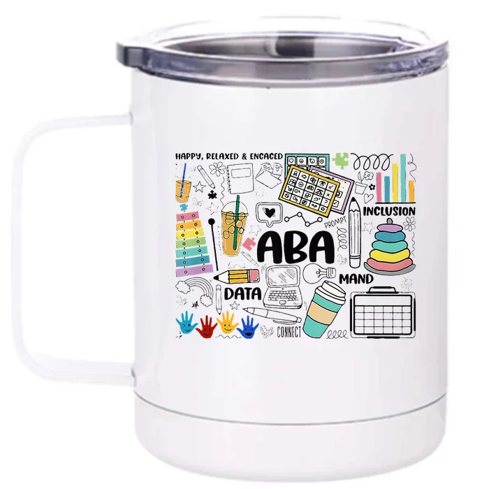 Aba Applied Behavior Analysis Bcba Behavior Analyst Autism Front & Back 12oz Stainless Steel Tumbler Cup