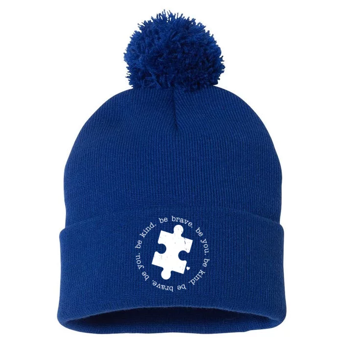 Autism Awareness Be You Quote Pom Pom 12in Knit Beanie