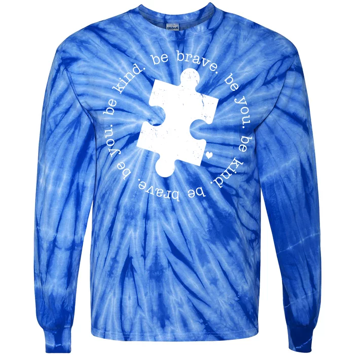 Autism Awareness Be You Quote Tie-Dye Long Sleeve Shirt