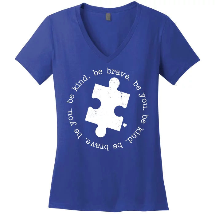 Autism Awareness Be You Quote Women's V-Neck T-Shirt