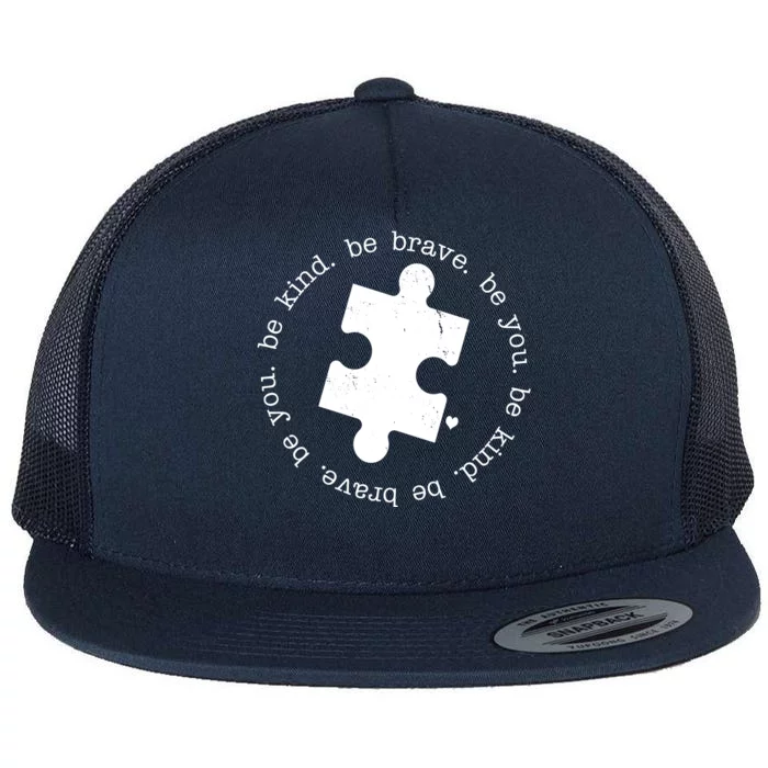 Autism Awareness Be You Quote Flat Bill Trucker Hat