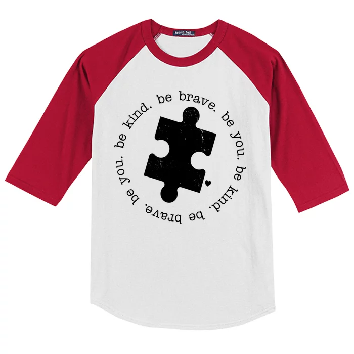 Autism Awareness Be You Quote Kids Colorblock Raglan Jersey