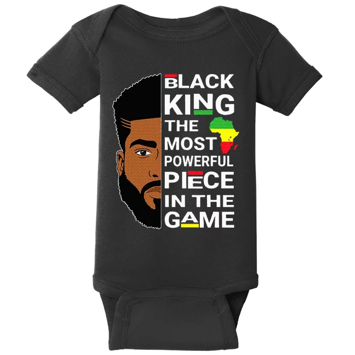 African Afro Black King The Most Powerful Piece In The Game Baby Bodysuit