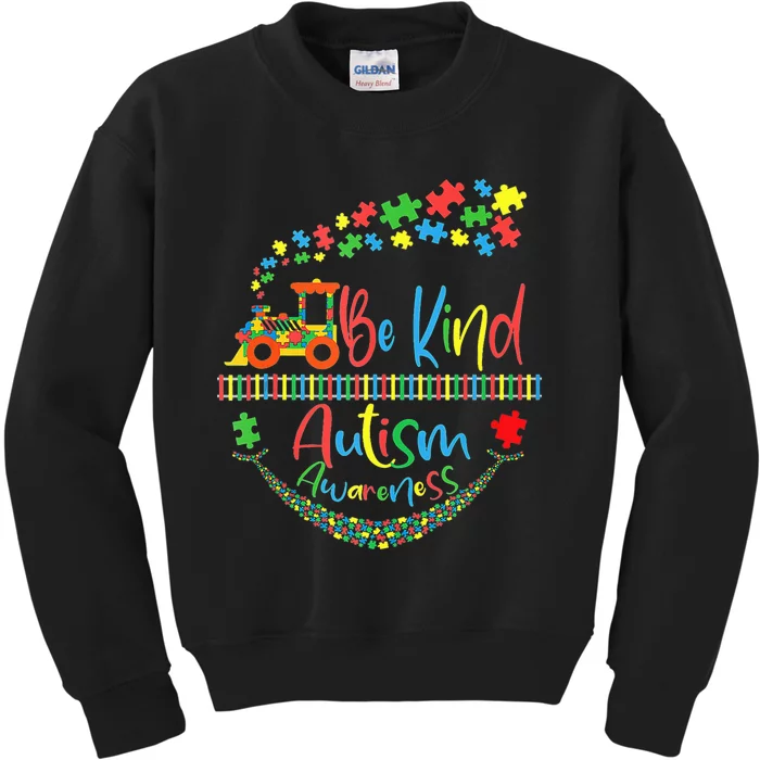 Autism Awareness Be Kind Train Puzzle Piece For Adults Kids Sweatshirt