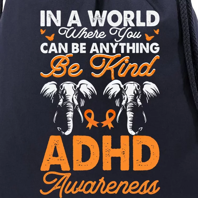 Adhd Awareness Be Anything Be Kind Autism Awareness Cute Gift Drawstring Bag