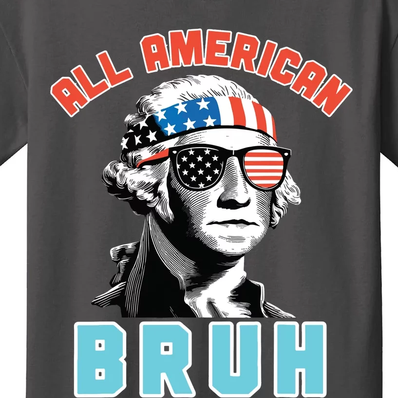 All American Bruh Teen Boy 4th Of July Patriotic Kids T-Shirt